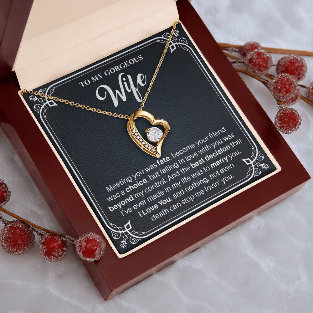 To My Gorgeous Wife 1 Forever Love Necklace
