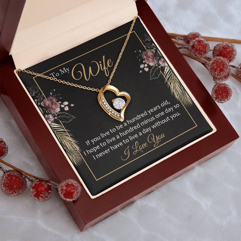 Anniversary Or Birthday Gift For Wife Heart Necklace Forever Love Necklace