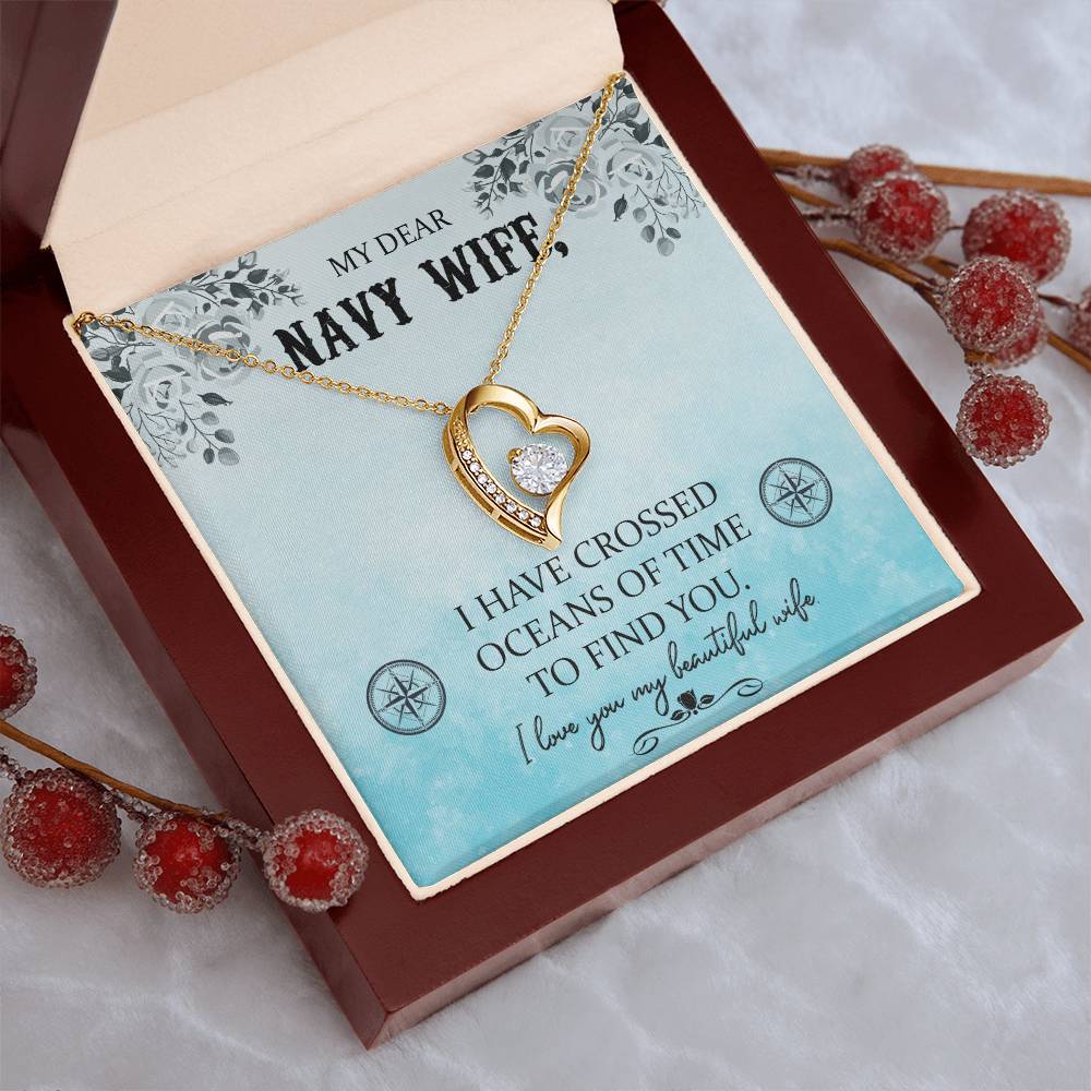 Proud Navy Wife Forever Love Necklace