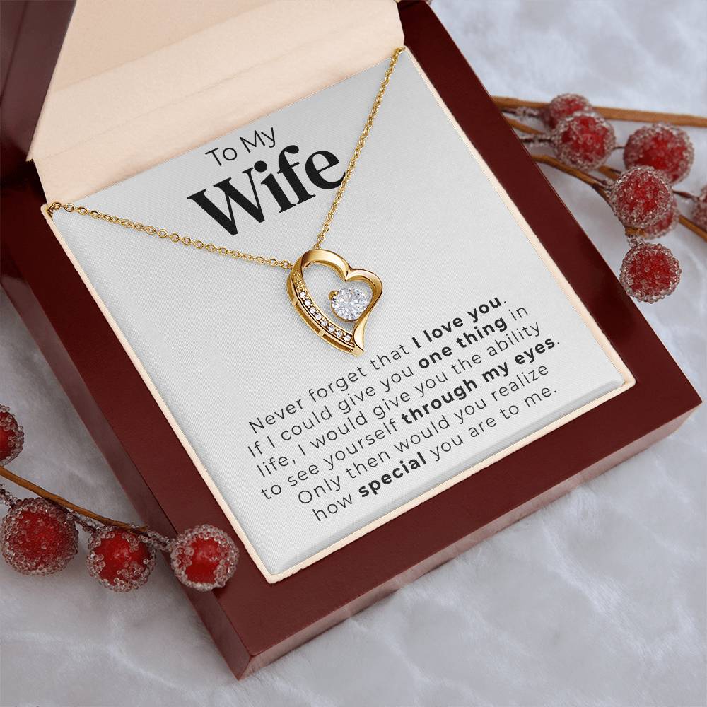 To My Wife Through My Eyes Heart Necklace 1 Forever Love Necklace