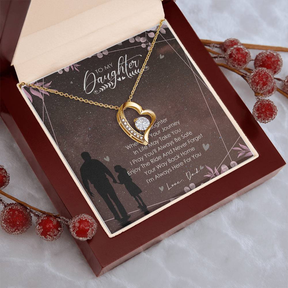 To My Daughter I Will Be Here For You Dragonfly Necklace Gift From Dad Father Daughter Necklace Father To Daughter Birthday Forever Love Necklace