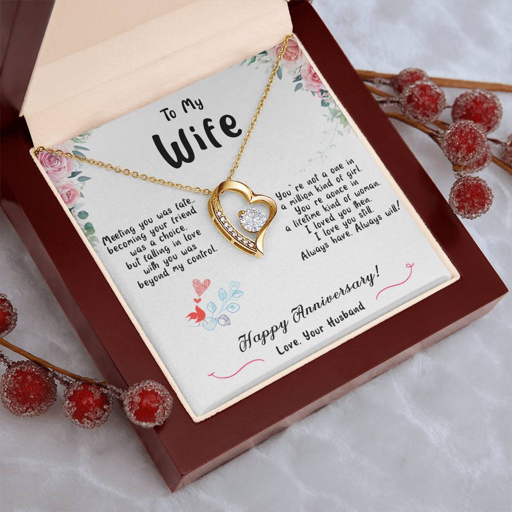 To My Wife Happy Anniversary 1 Forever Love Necklace