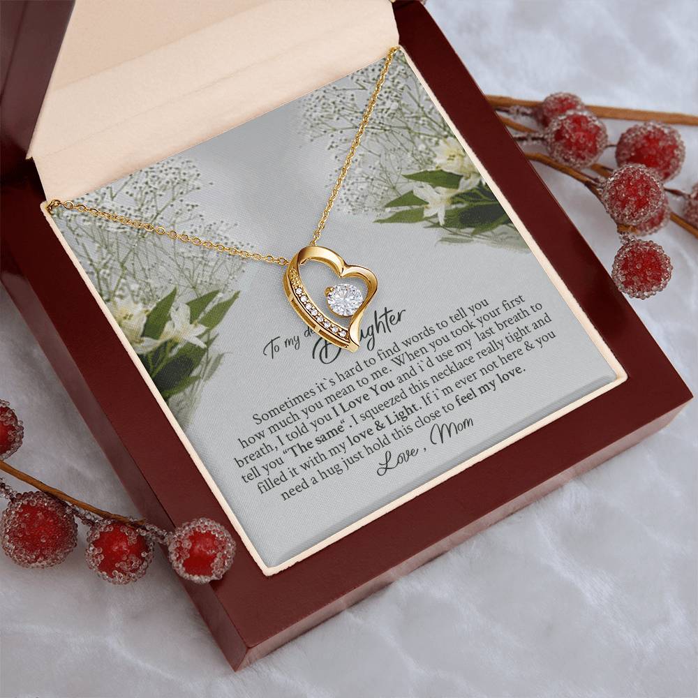 Dear Daughter Necklace - Daughter Mother's Day Gift - To My Daughter Necklace From Mom Dad - Grown Up Daughter Gift From Mom Forever Love Necklace