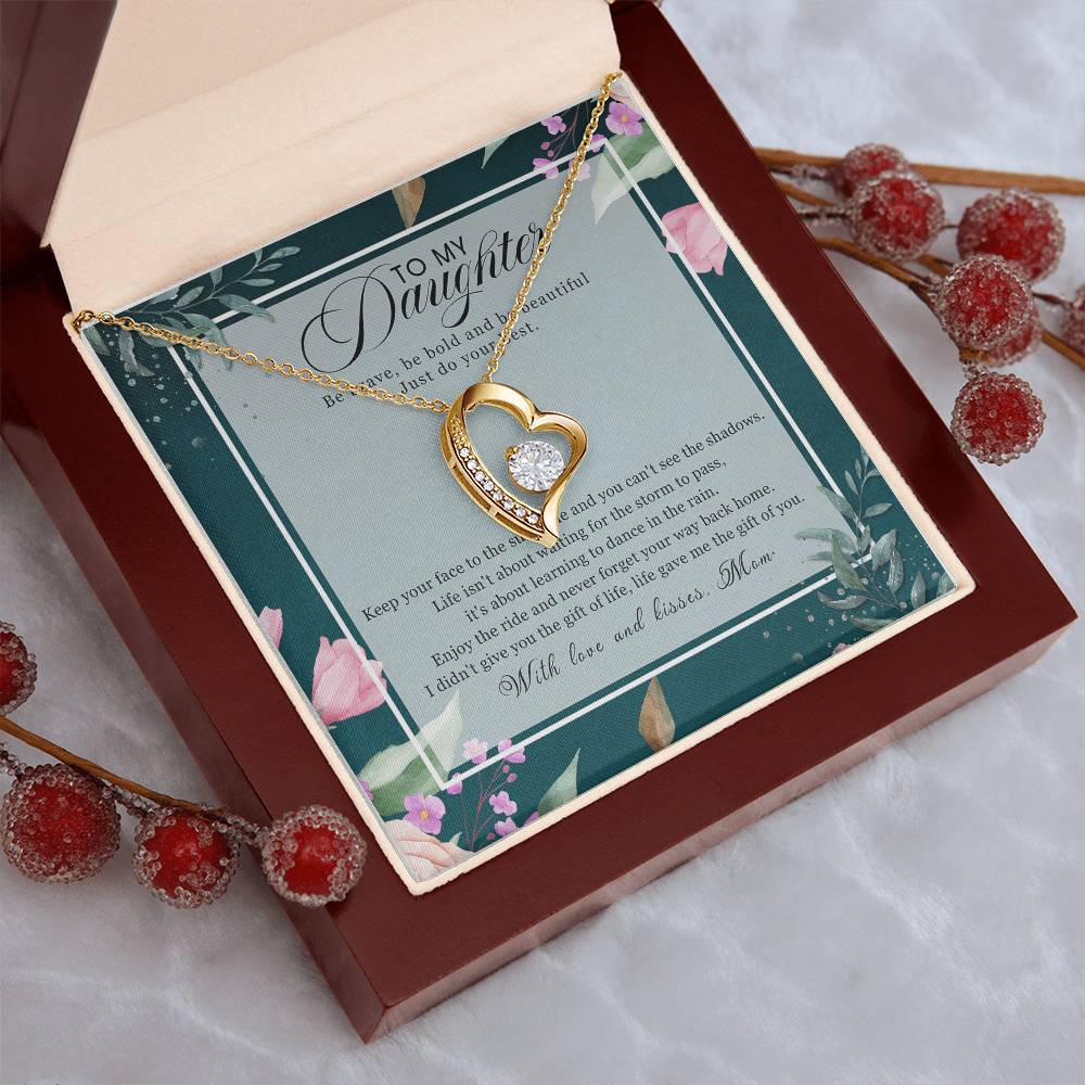 To My Daughter Forever Love Mother's Day Daughter Gift From Mom Anniversary Lovingly Mom Birthday Gift Daughter Graduation Forever Love Necklace