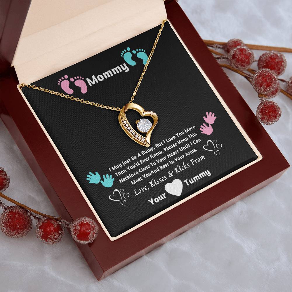 Mommy Heart Necklace- I Can't Wait To Meet You New Mommy Necklace New Mom Gift First Time Mom Forever Love Necklace