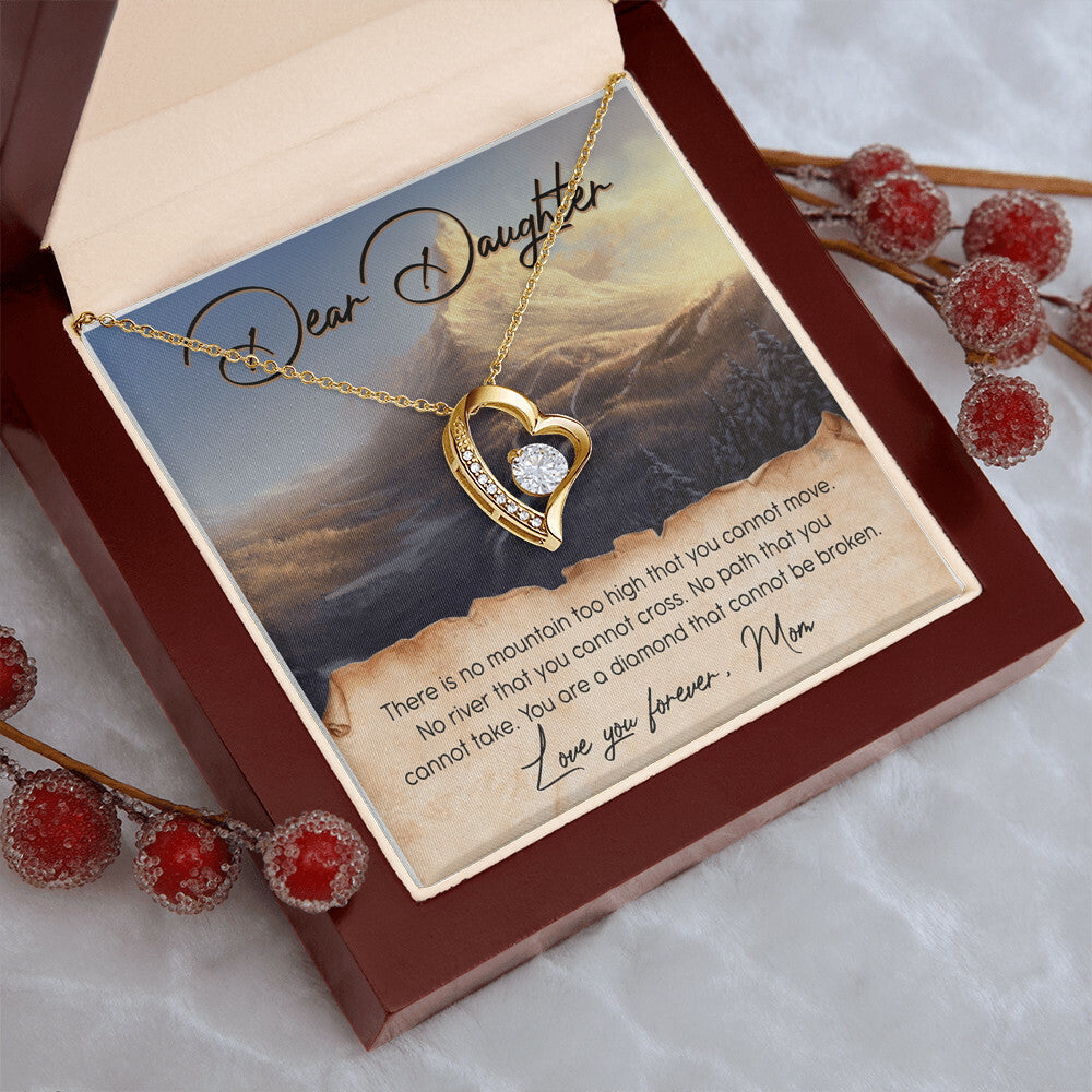 To My Beautiful Daughter Gift For Daughter From Mom Daughter's Birthday Daughter's Graduation Daughter Jewelry Mother's Day Forever Love Necklace