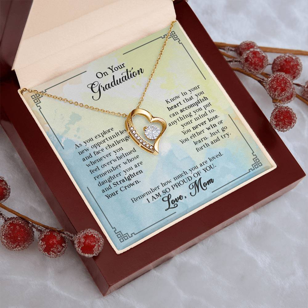 Graduation Gift For Daughter On Your Graduation Straighten Your Crown Gift For Daughter Straighten Your Crown Gift To My Daughter Forever Love Necklace