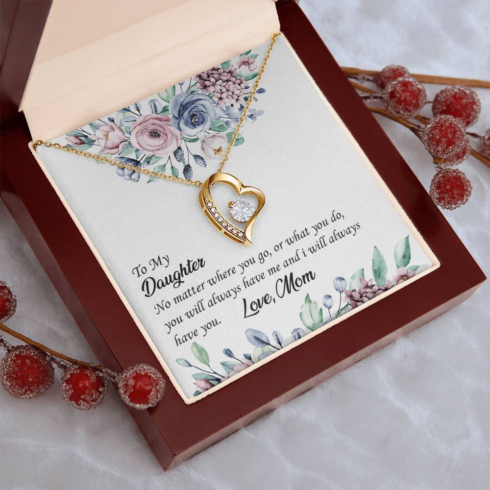 To My Daughter I Will Be Here For You Forever Love Necklace - Mother Daughter Necklace Mother To Daughter Birthday Gift Gifts To Daughter Forever Love Necklace