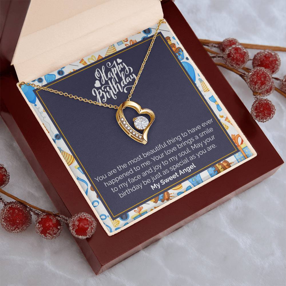 Daughter Birthday Gift From Mom Happy Birthday Sweetheart Infinity Necklace Gift From Mom To Daughter Forever Love Necklace
