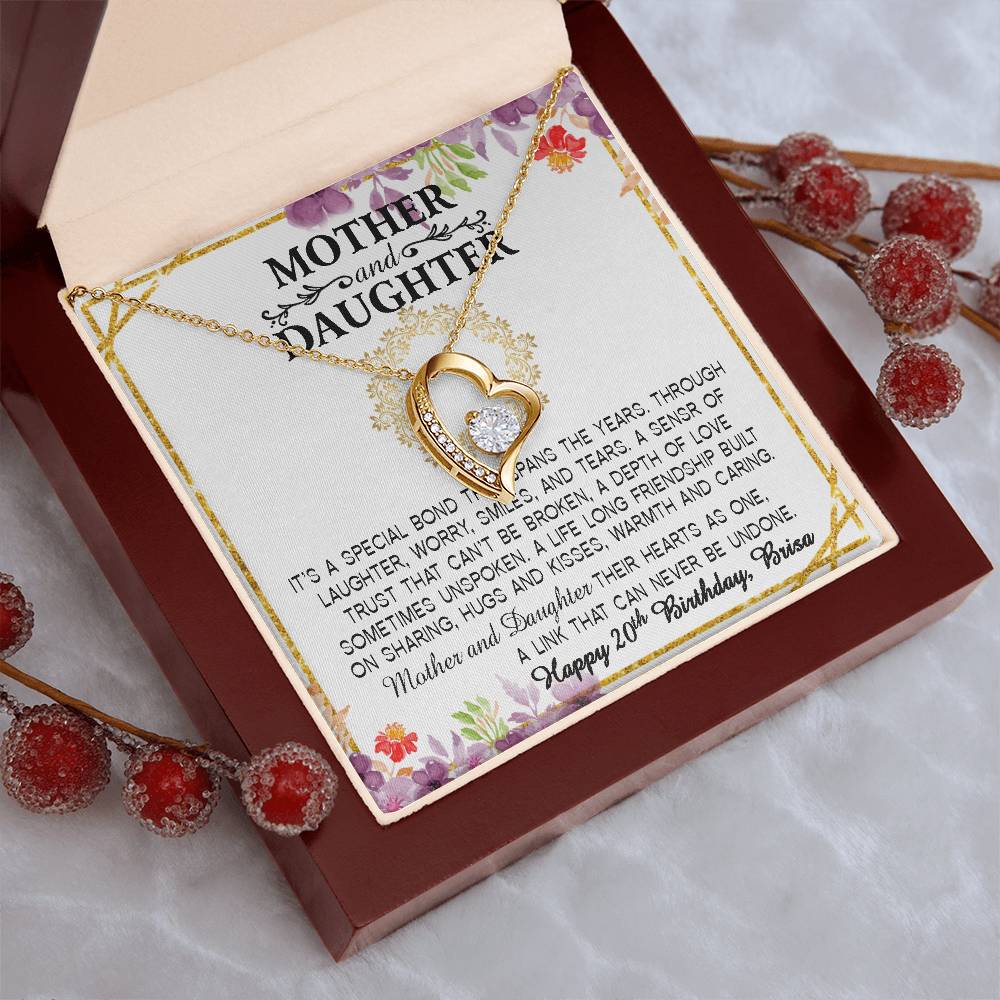 Daughter Birthday Gift From Mom Happy Birthday Sweetheart Infinity Necklace Gift From Mom To Daughter Forever Love Necklace
