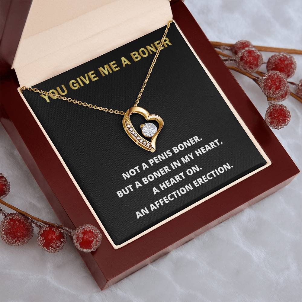 You Give Me A Heart Boner An Affection Erection Funny & Sarcastic Love For Her Mature Gift 1 Forever Love Necklace