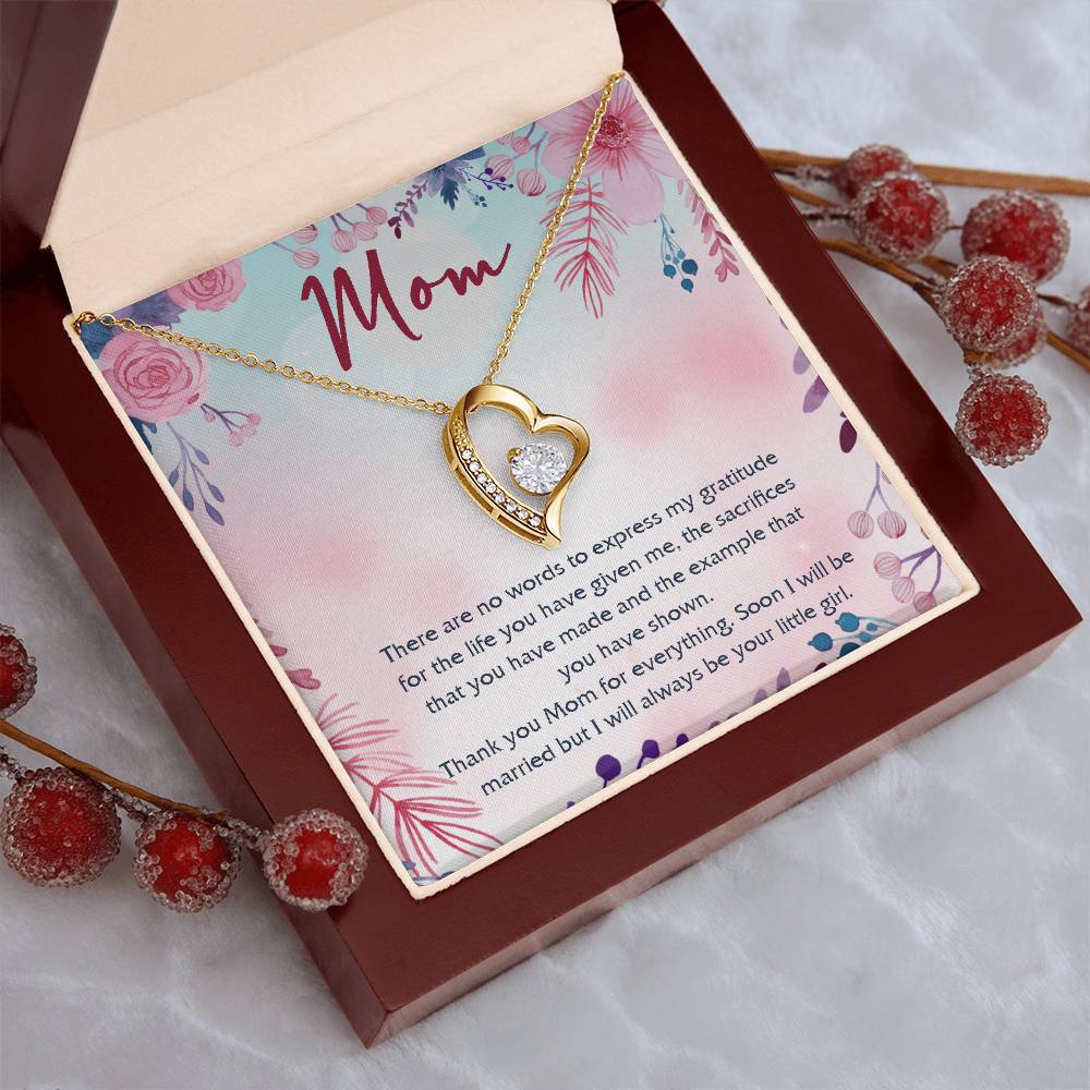 Mom Wedding Forever Love Necklace Gift From Bride Custom Parents Wedding Gift Wedding Gift For Mom Mother Of The Bride Gift From Daughter Forever Love Necklace