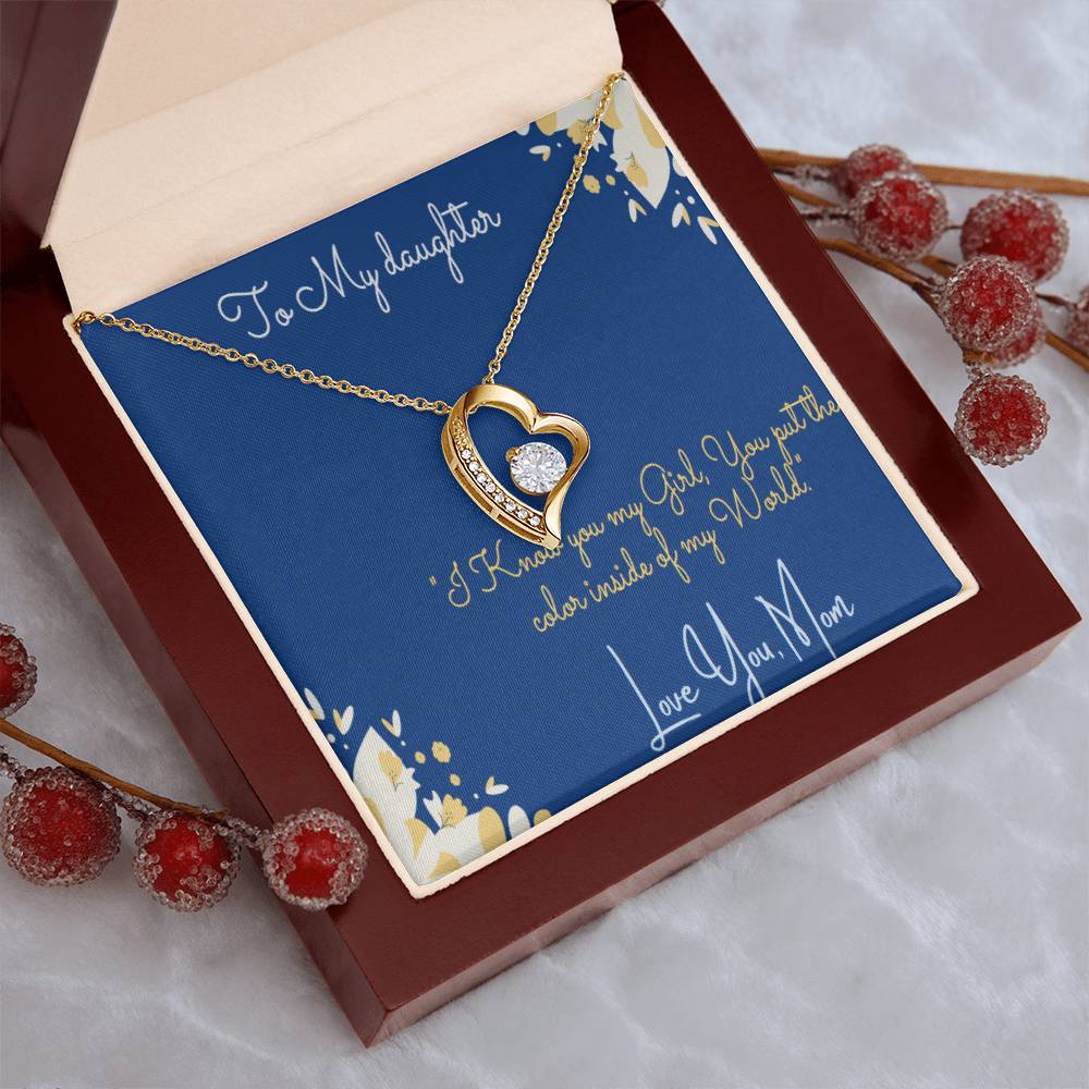 To My Daughter Necklace Gift Daughter Birthday Gift From Mom Christmas Gift Gift For Daughter From Mom Anniversary Forever Love Necklace
