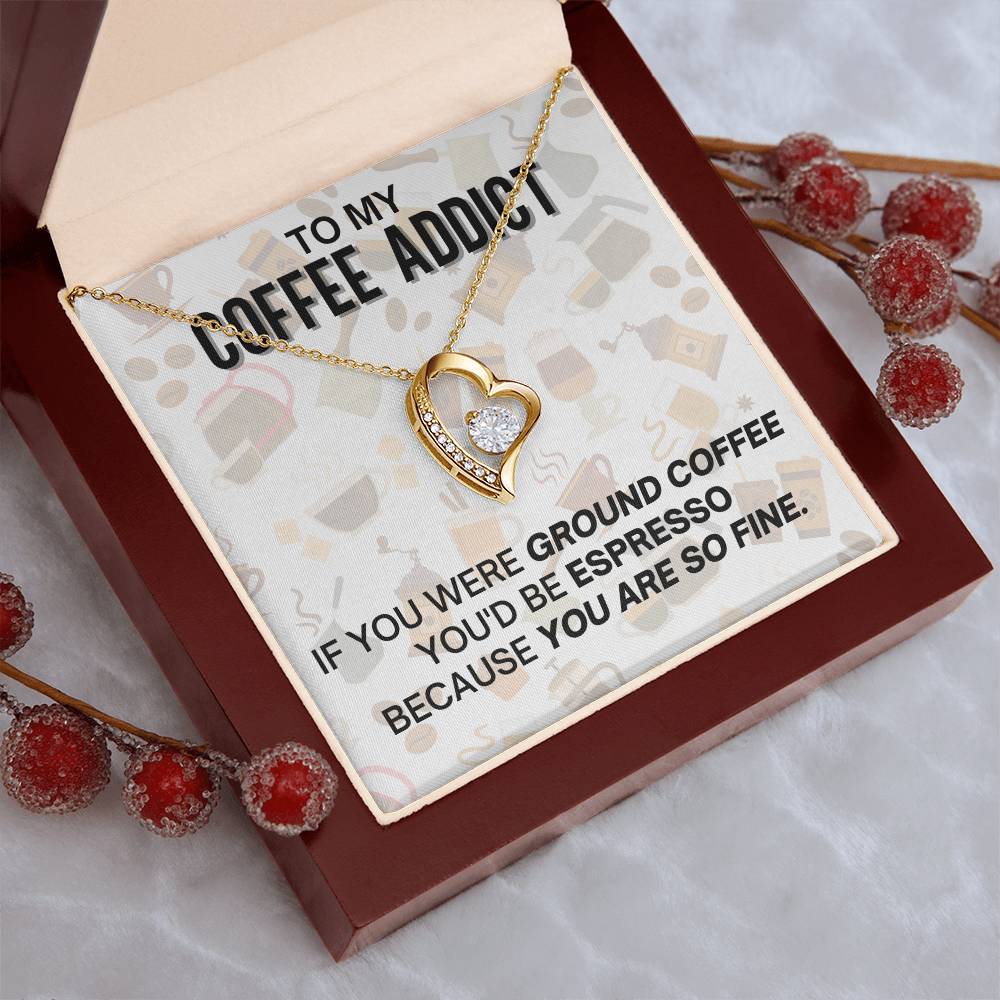 To My Coffee Addict Love Necklace Gift Forever Love Necklace
