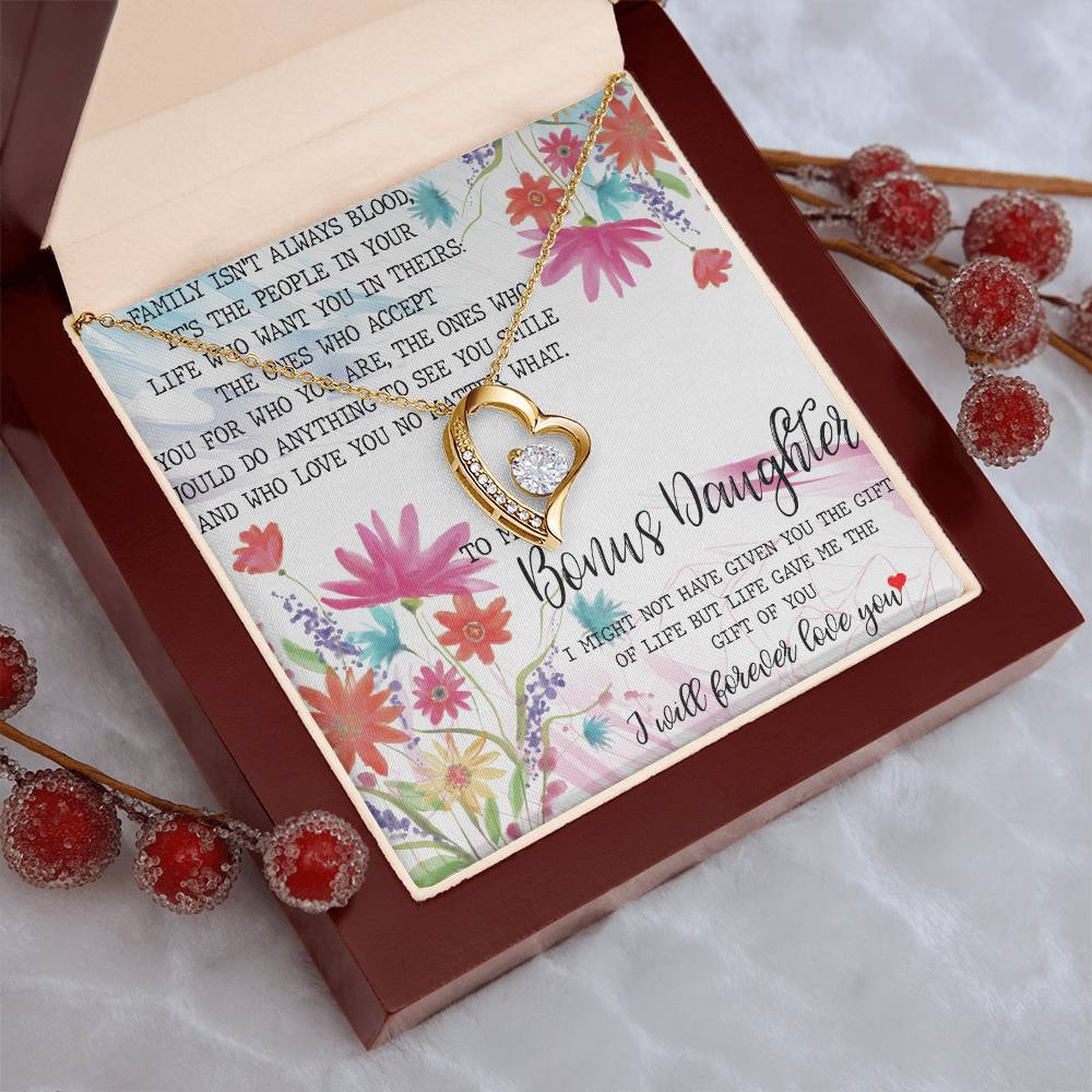 Bonus Daughter Necklace Step Daughter Necklace Necklace For Stepdaughter Stepdaughter Birthday Gift Bonus Daughter Gift For Wedding Forever Love Necklace