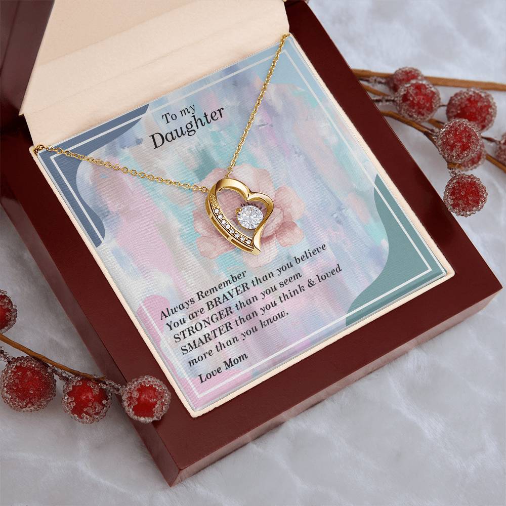 To My Daughter To My Daughter Birthstone Necklace Father To Daughter Birthday Gift Forever Love Necklace