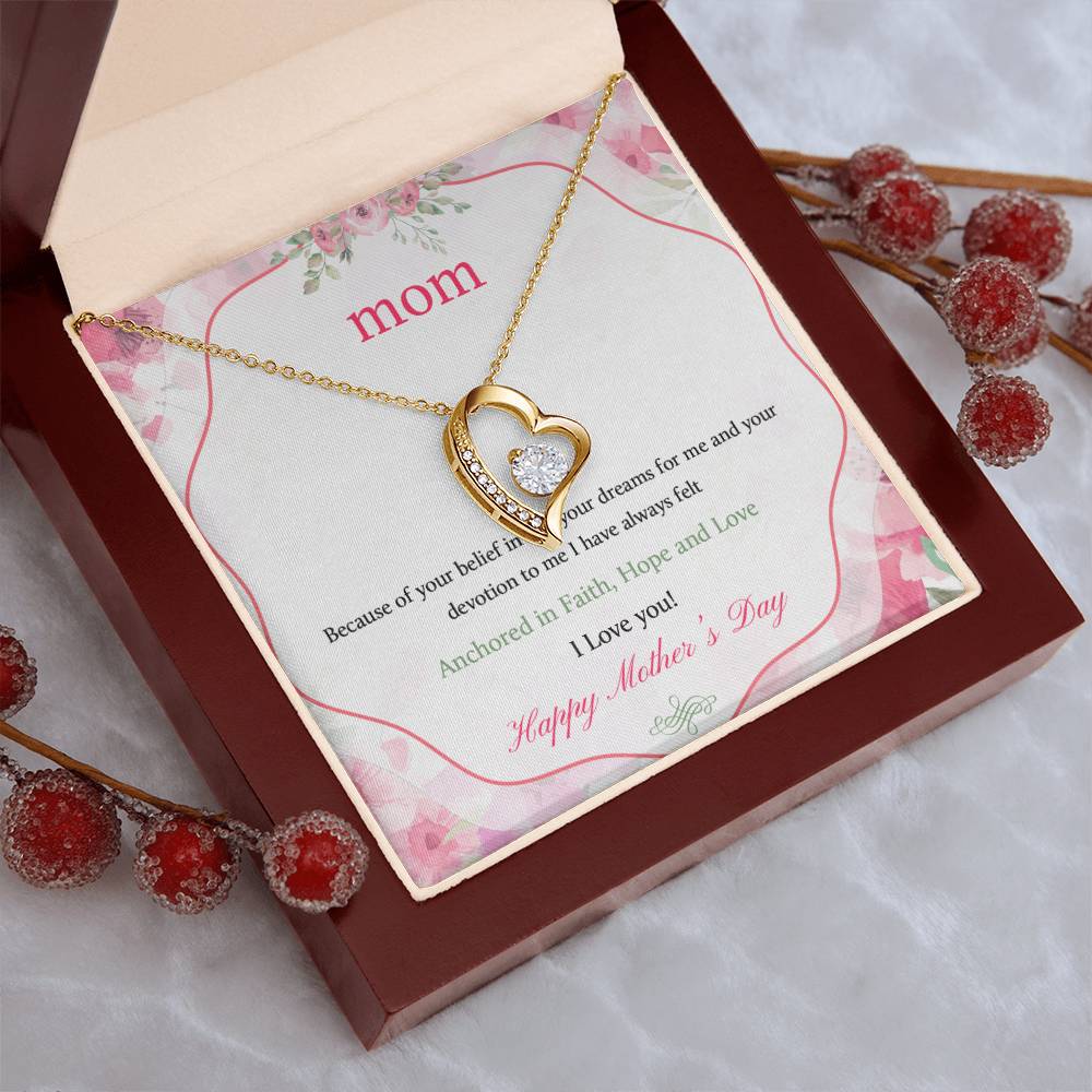 Mom I Love You Happy Mother's Day Necklace 1 Forever Love Necklace