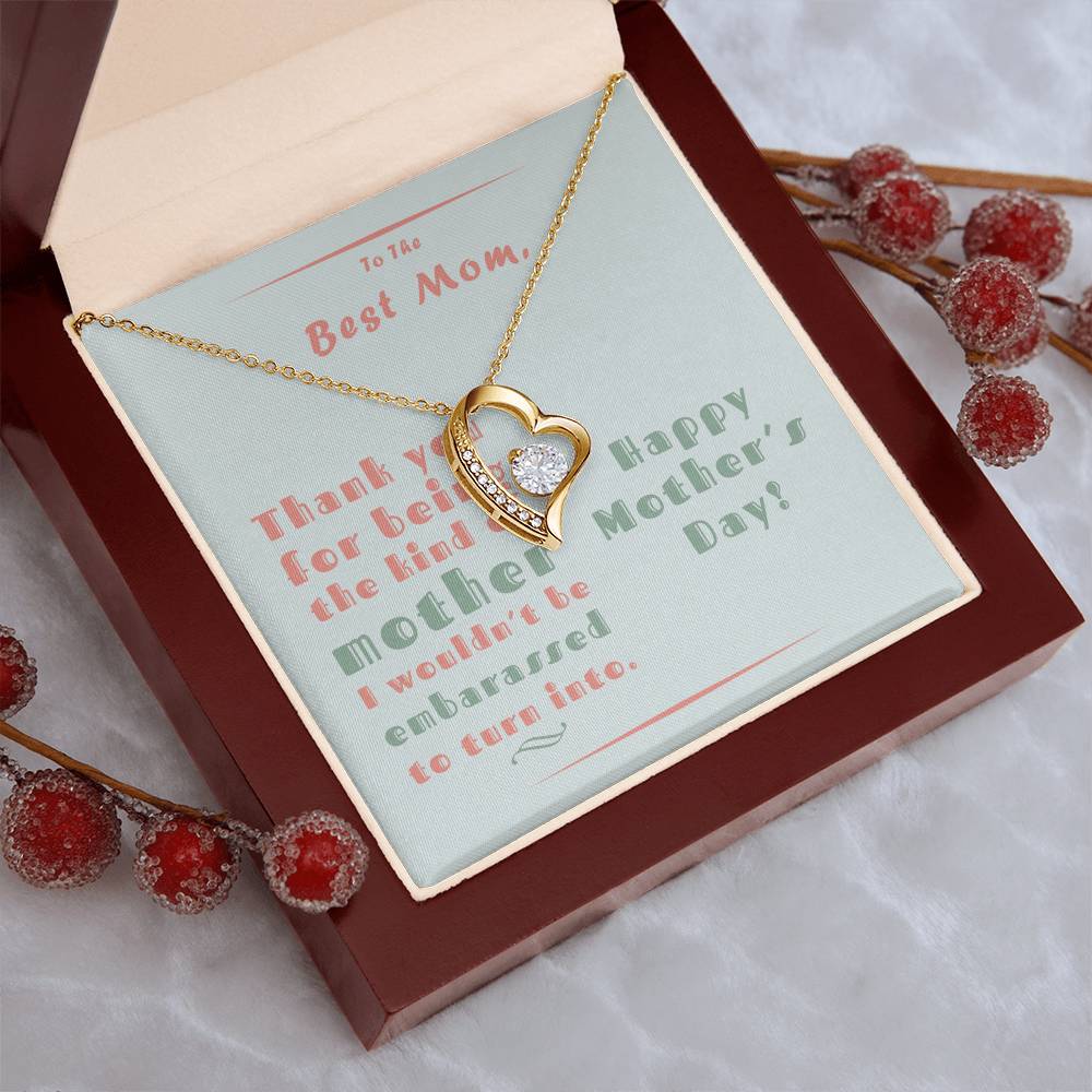 To The Best Mom Forever Love Necklace With Message Card Forever Love Necklace