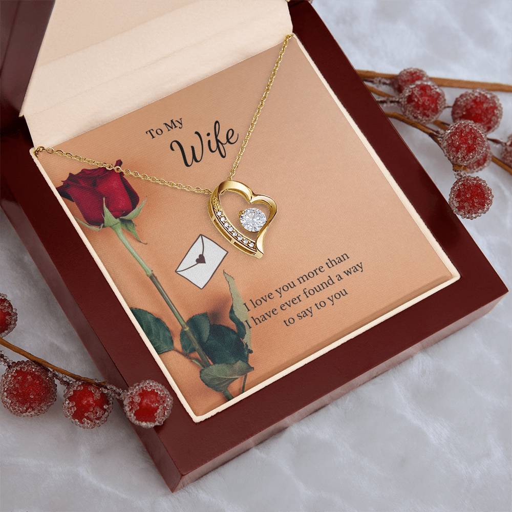 To My Wife Loving You-Silver Or Gold Heart Shaped Necklace Forever Love Necklace