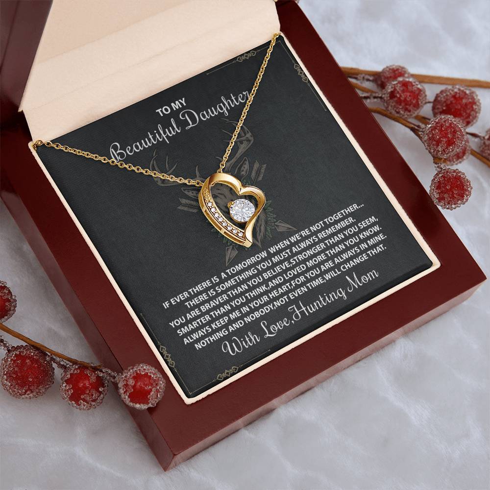 To My Daughter From Mom Necklace Mother To Daughter Gift Birthday Gift To Daughter From Mom Daughter Necklace Hunting Mom Necklace Forever Love Necklace