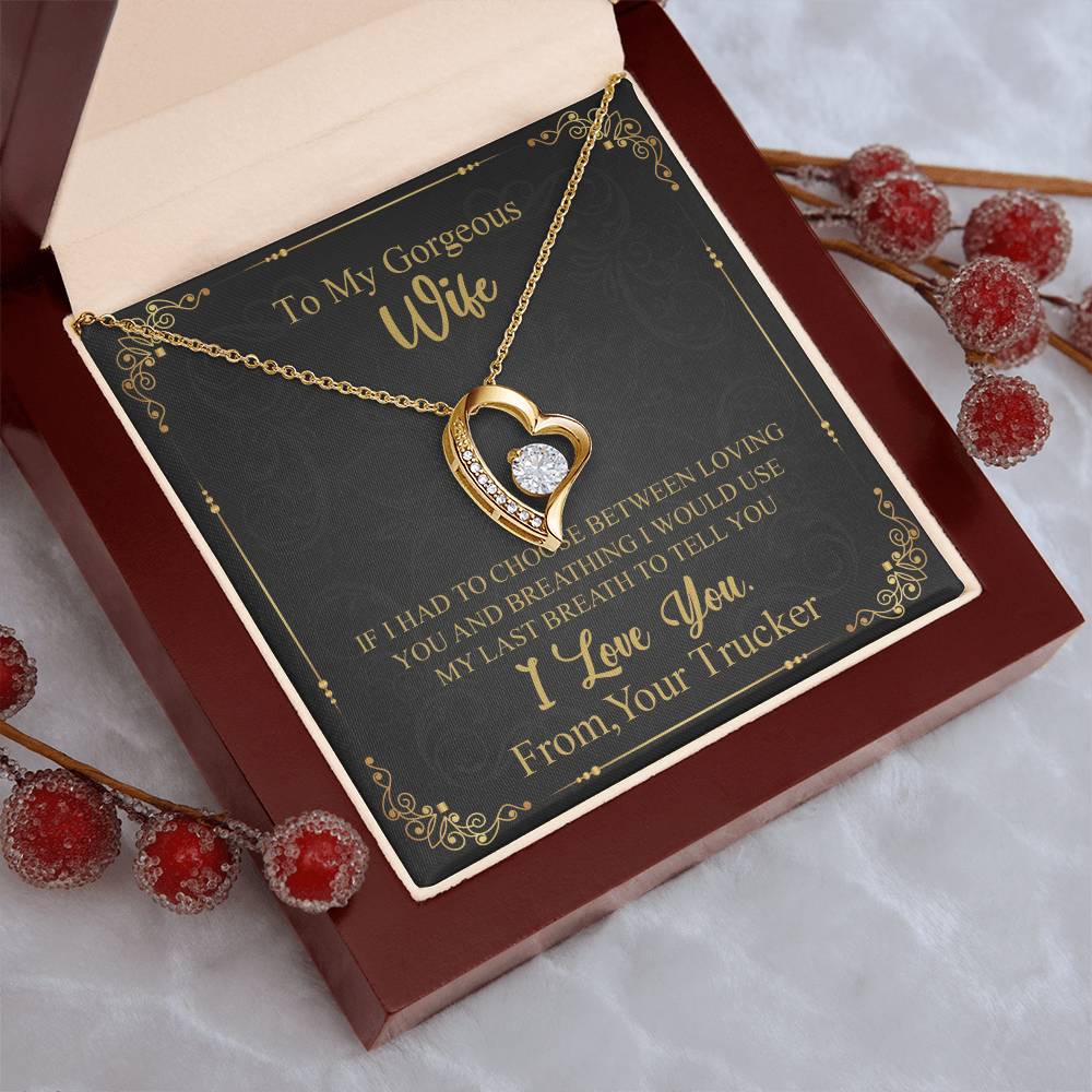 To Wife - From Trucker - I Love You Forever Necklace Forever Love Necklace