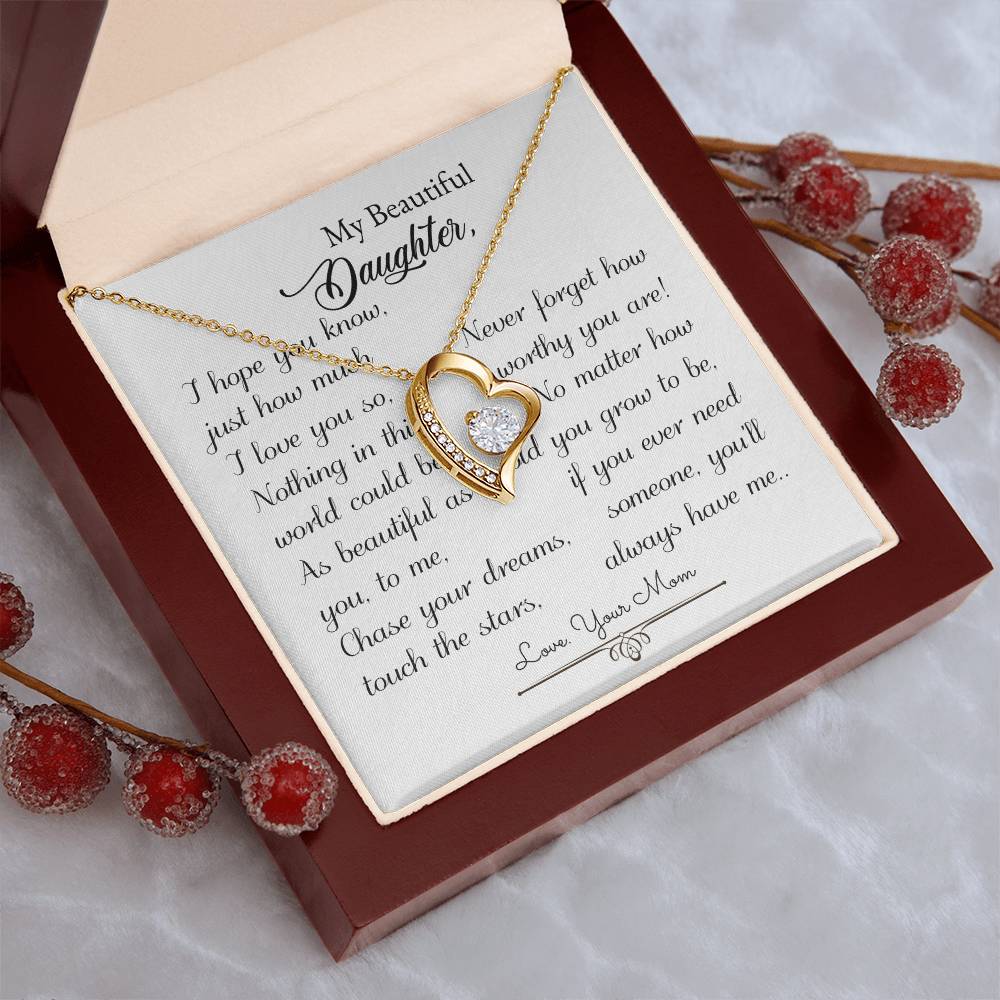 My Beautiful Daughter Love Your Mom Daughter Birthday Mom And Daughter Gift Valentine's Mother's Day Daughter Graduation Gift Wedding Necklace Forever Love Necklace