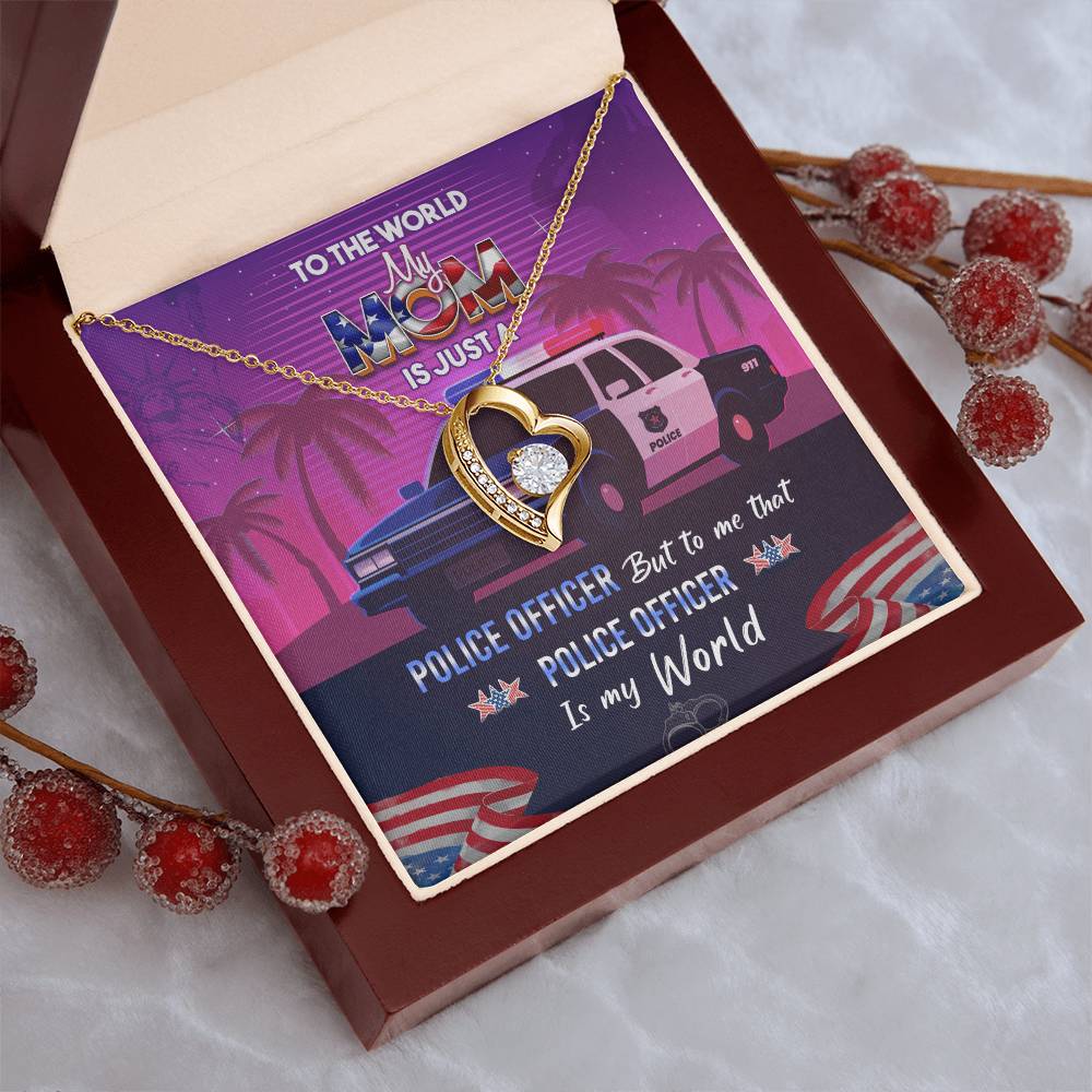 Police Officer Mom -  Forever Necklace Forever Love Necklace