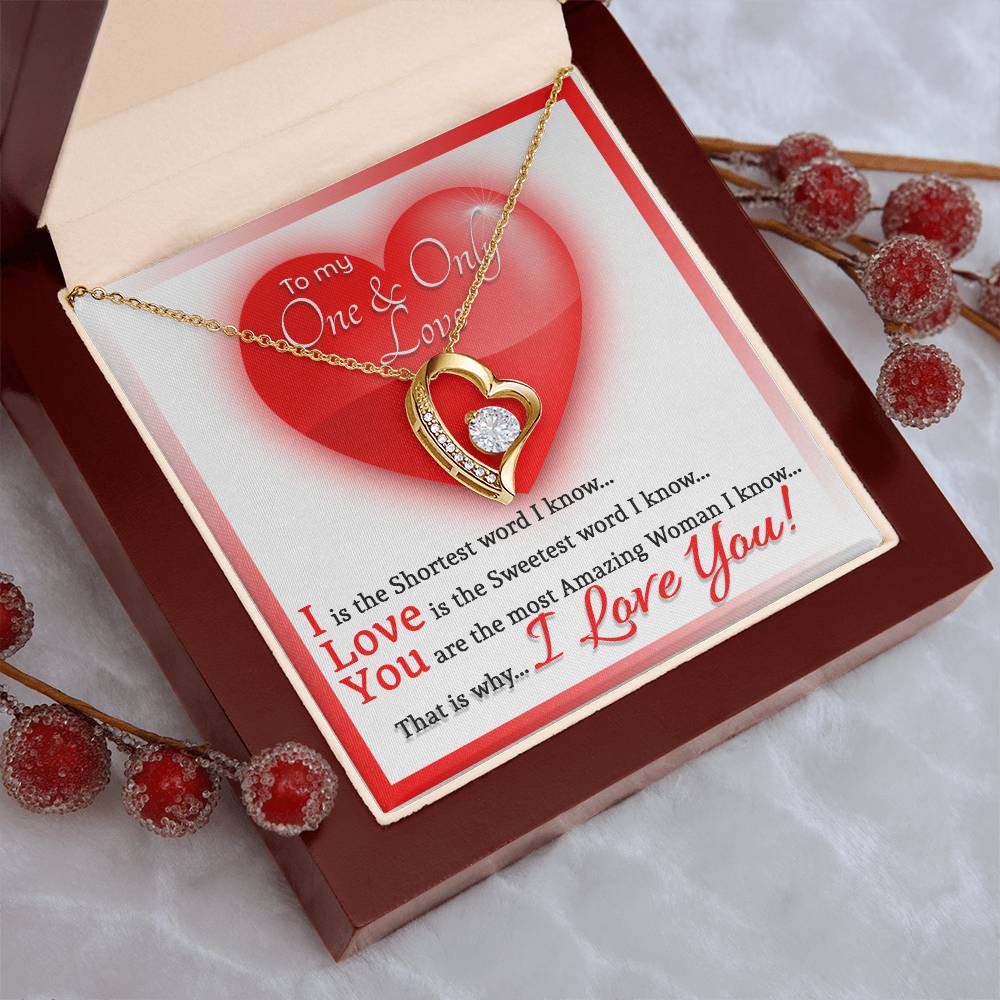 To My One And Only Love Heart Necklace Forever Love Necklace