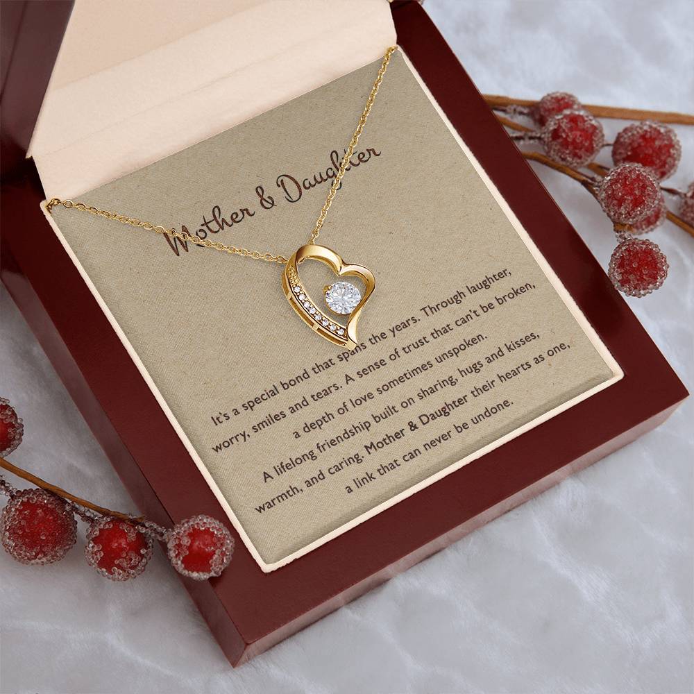 To My Daughter I Love You Forever Love Necklace Mother's Day - Mother To Daughter Birthday Gift - Gifts To Daughter From Mom Forever Love Necklace