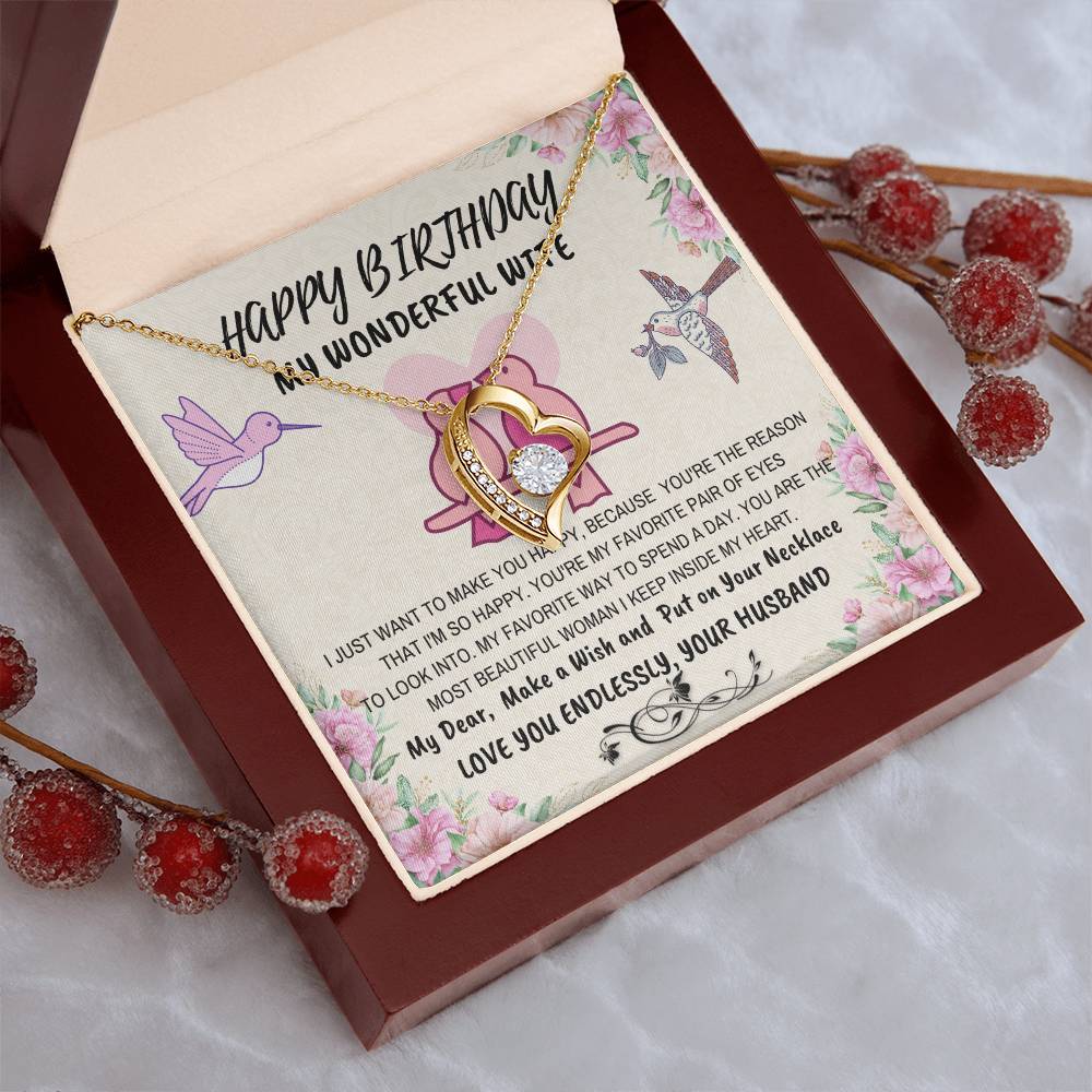 The Beauty Of Your Neverending Love Birthday Gift To Wife From Husband With Sentimental Message Forever Love Necklace
