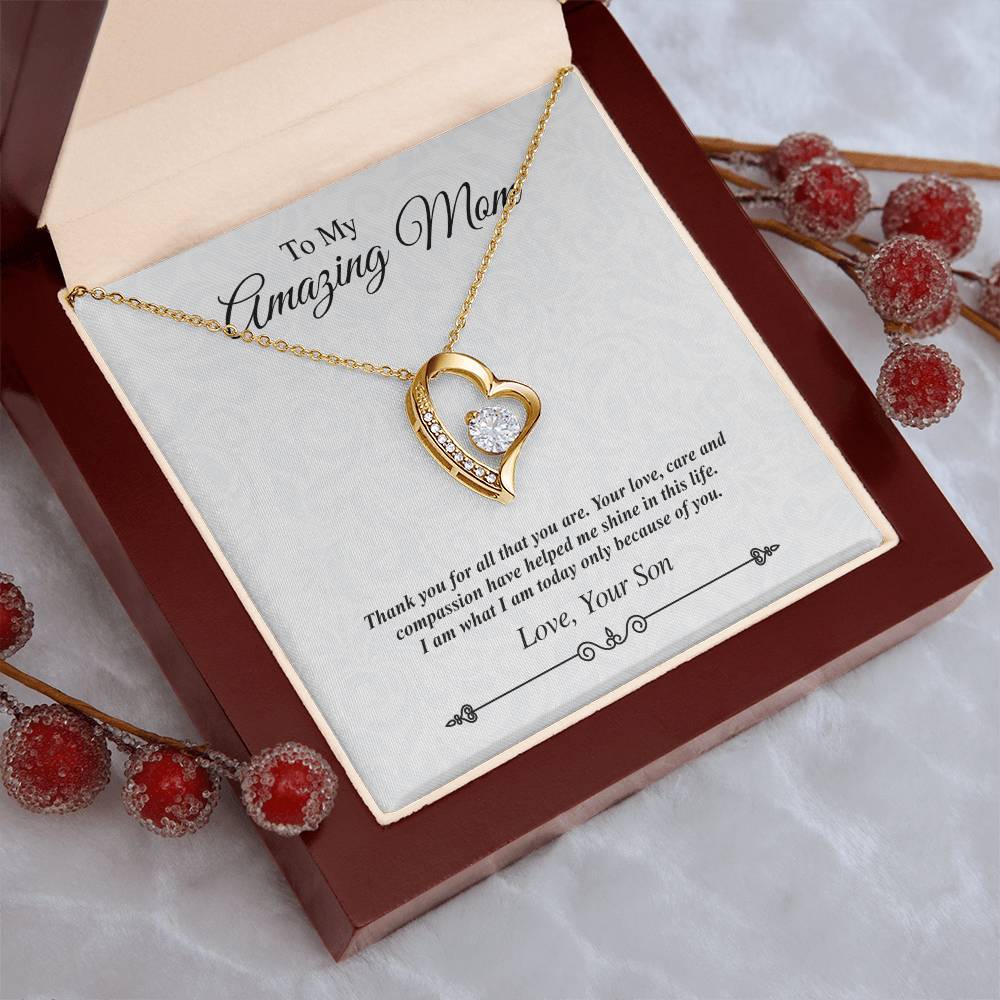 To My Amazing Mom Heart Necklace Thank You For All That 1 Forever Love Necklace