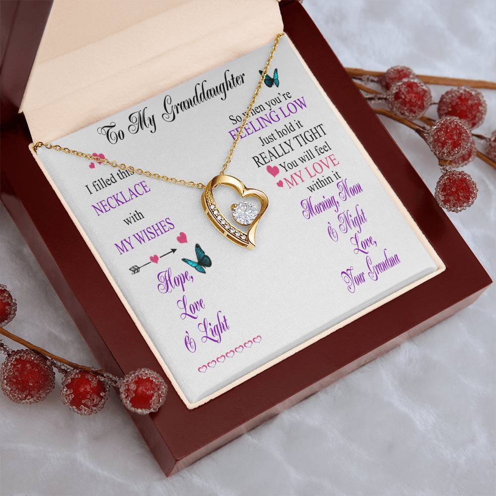 Granddaughter Love Heart Necklace Gift From Grandma Forever Love Necklace