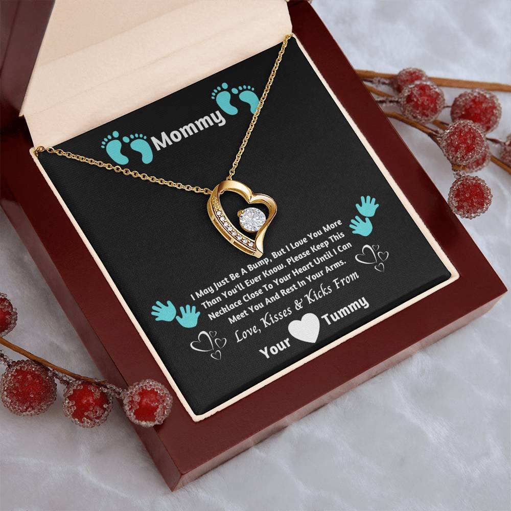 Mommy I Can't Wait To Meet You - Baby Boy Version Forever Love Necklace