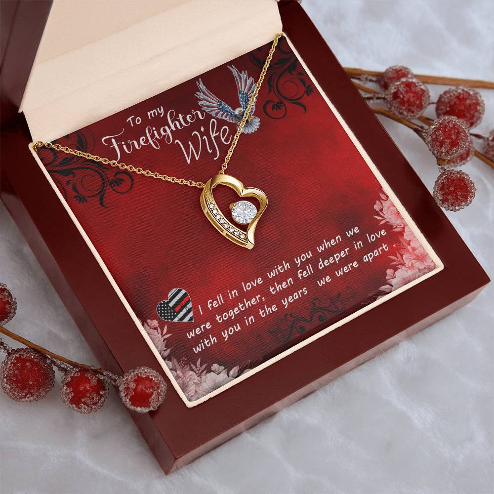 To My Firefighter Wife Necklace Forever Love Necklace