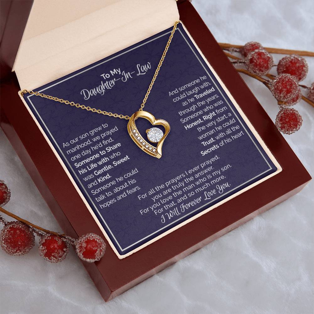 A Gift For Daughter In Law You Are Truly The Answer Forever Love Necklace
