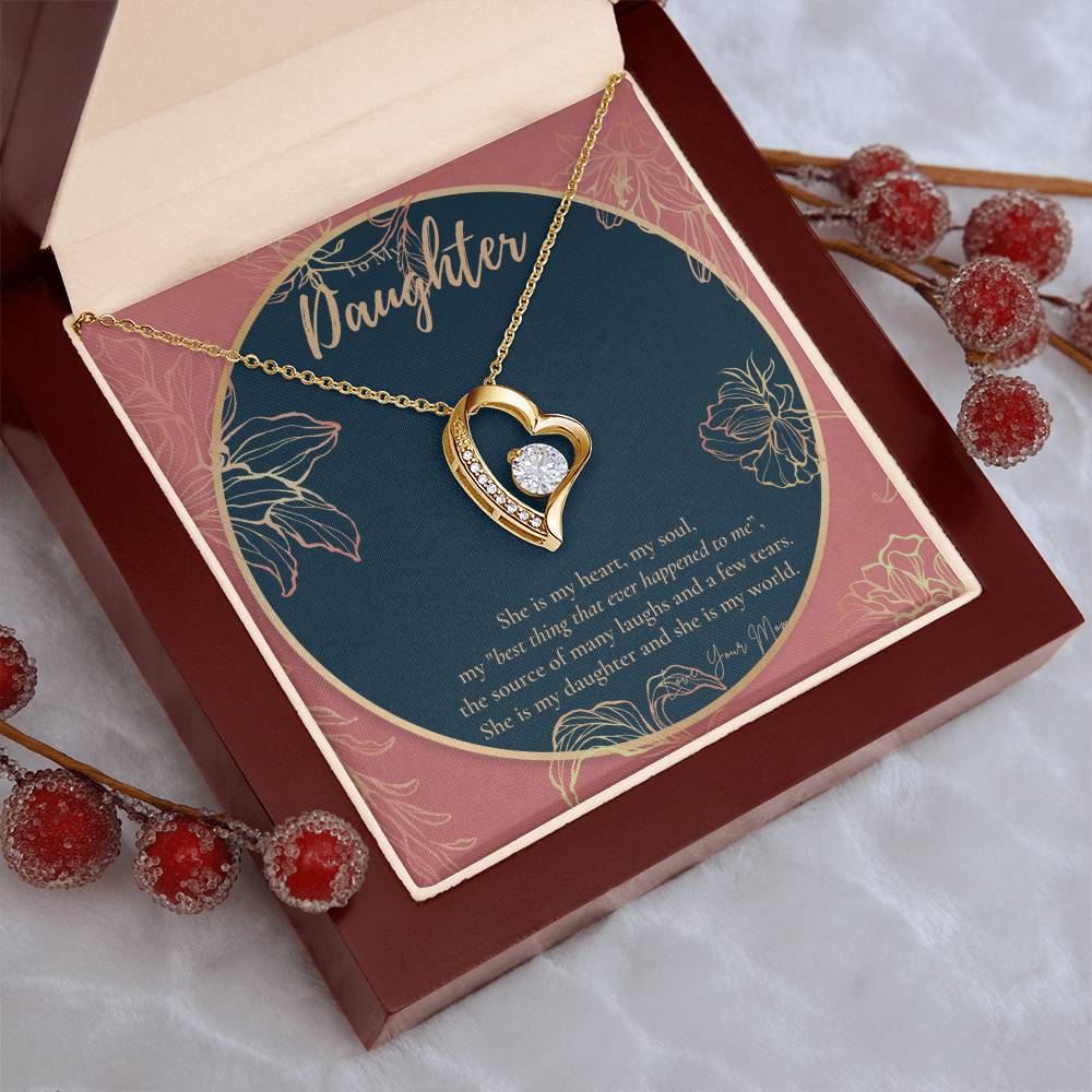 To My Daughter Necklace - Daughter Gift - To My Daughter Necklace From Mom - Gift For Daughter From Mom Forever Love Necklace