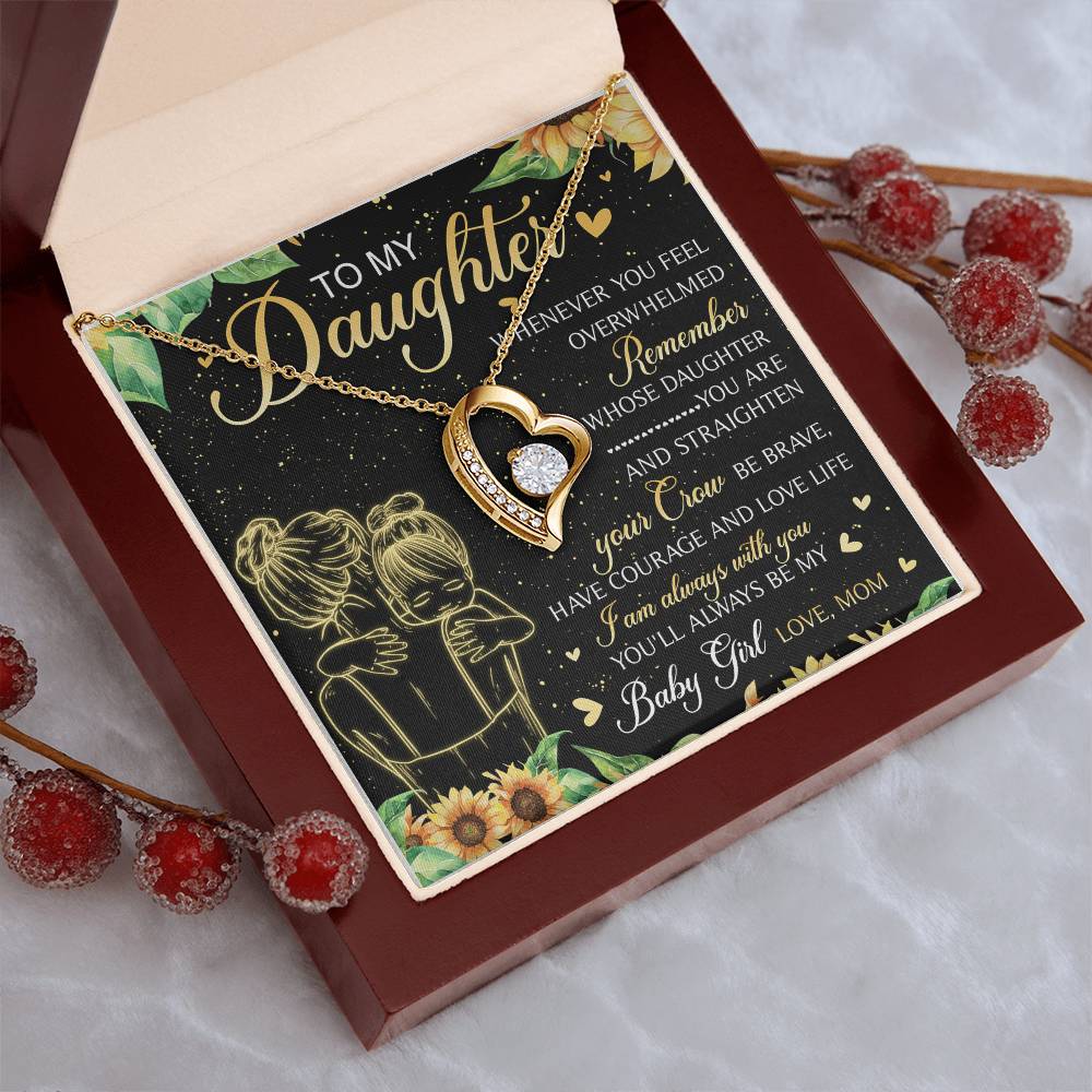 To My Daughter My Baby Girl Infinity Heart Necklace Birthday Message Card Sentimental Gift Mother To Daughter Daughter Jewelry Mother Daughter Forever Love Necklace