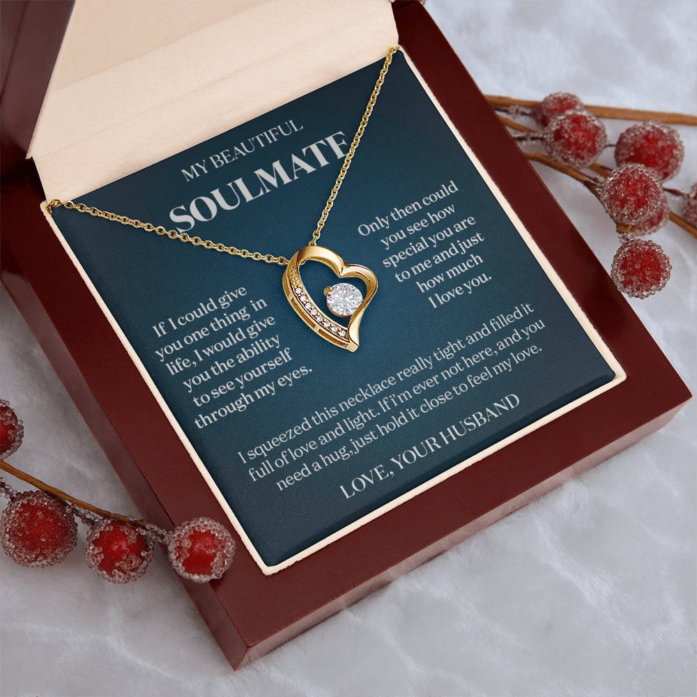 To My Beautiful Soulmate If I Could Give You One Thing Message Card Necklace Gift 1 Forever Love Necklace
