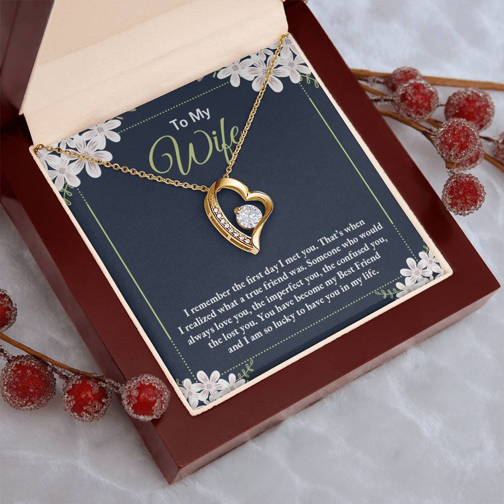To My Wife - I Am So Lucky To Have You In My Life - Forever Love Necklace Forever Love Necklace