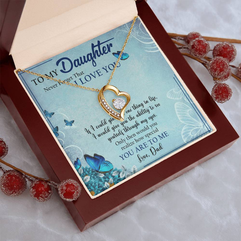To My Daughter Necklace Father Daughter Necklace Father To Daughter Birthday Gift Gifts To Daughter From Dad Dad To Daughter Forever Love Necklace