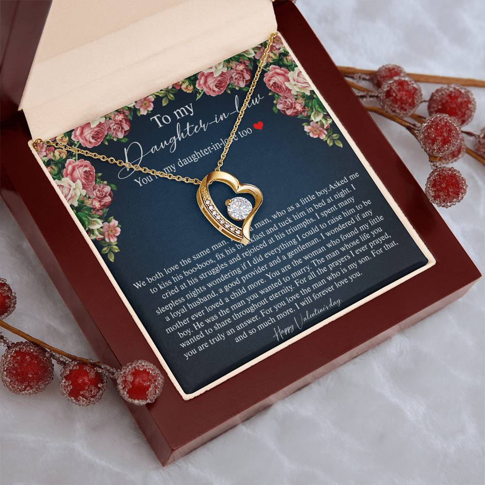 To My Daughter-In-Law Gift For Daughter-In-Law Daughter-In-Law Necklace To My Future Daughter-In-Law From Mother In Law Gift For Daughter-In-Law Forever Love Necklace