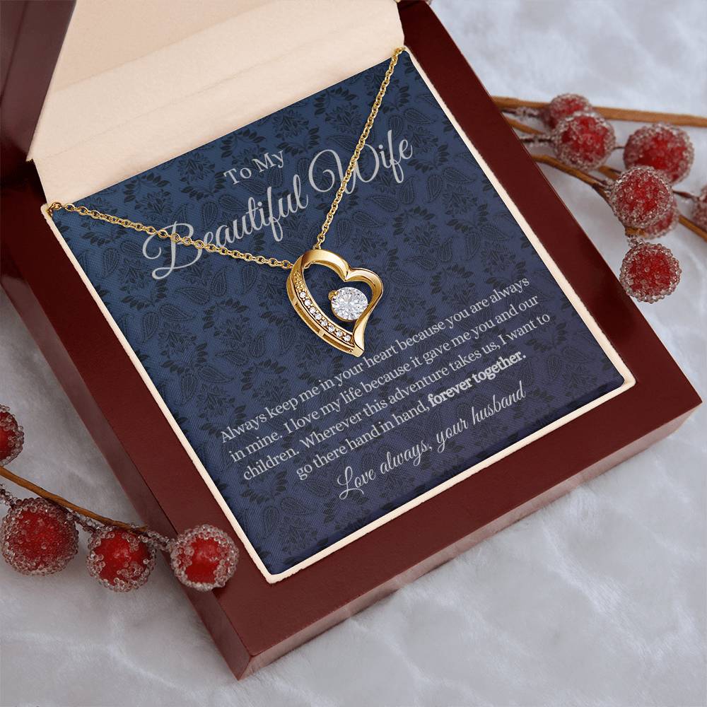 Keep Me In Your Heart Necklace Gift For Beautiful Wife Forever Love Necklace