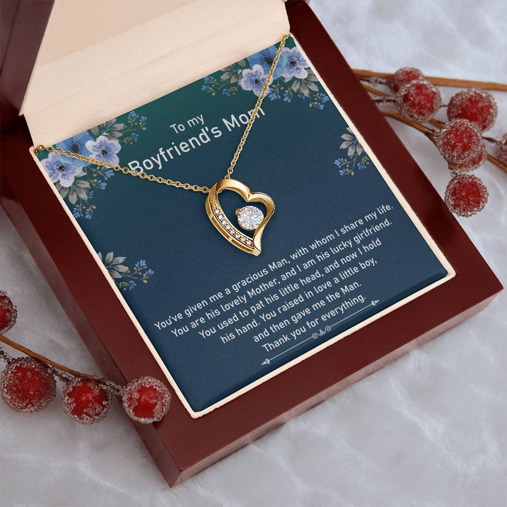 To My Boyfriend's Mom Necklace Mother In Law Jewelry Gift For Christmas Birthday & Mother's Day Forever Love Necklace