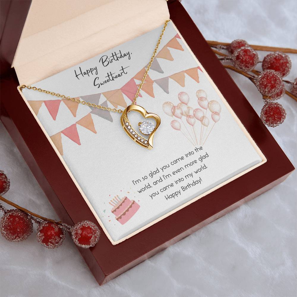 Happy Birthday Sweetheart 1 Forever Love Necklace