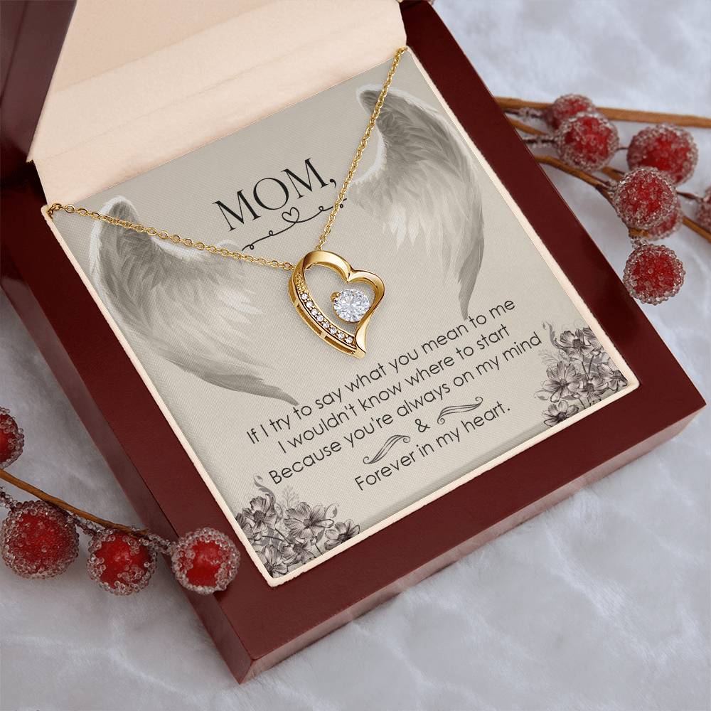 Mom Forever In My Heart Forever Love Necklace