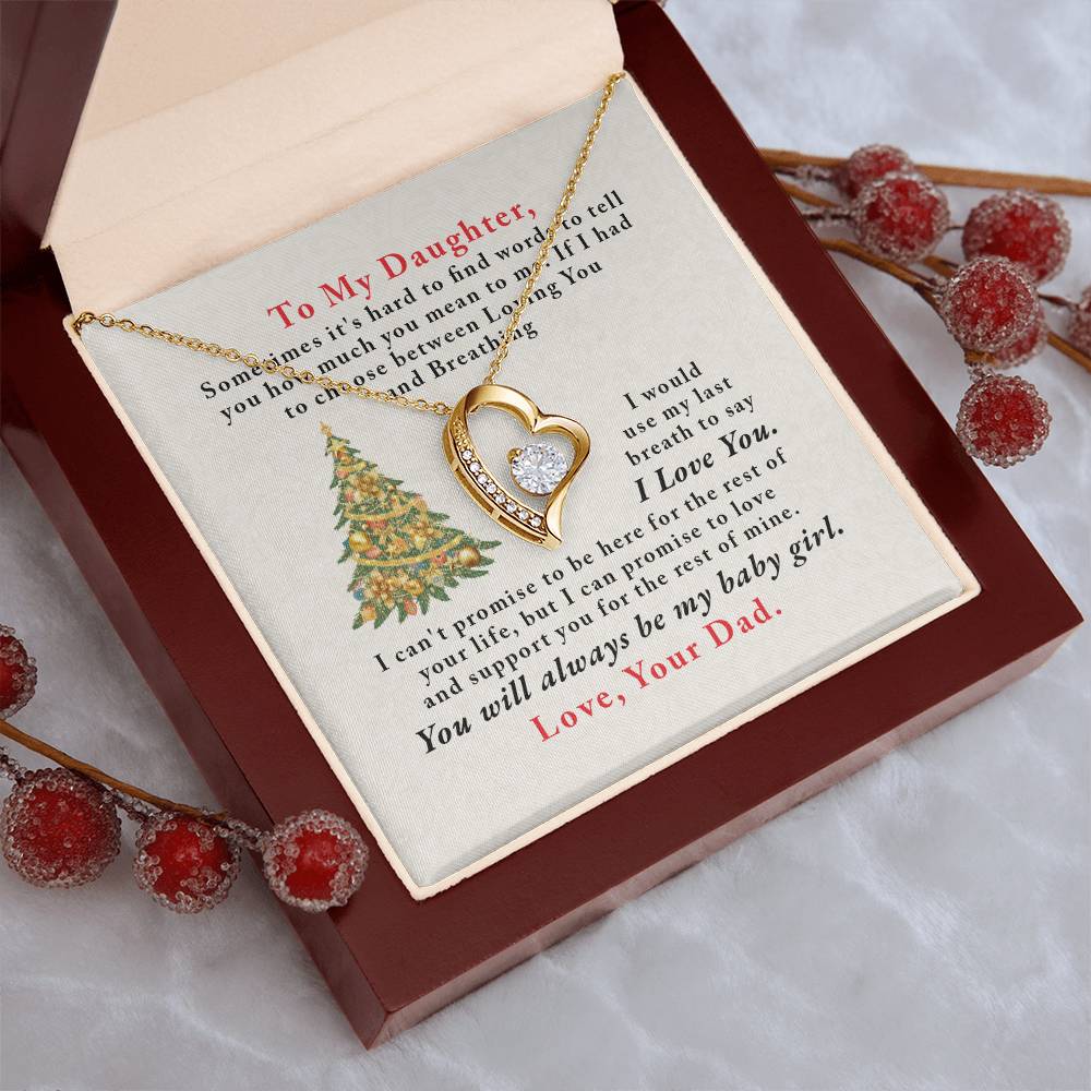 To My Daughter Love You Forever Forever Love Necklace