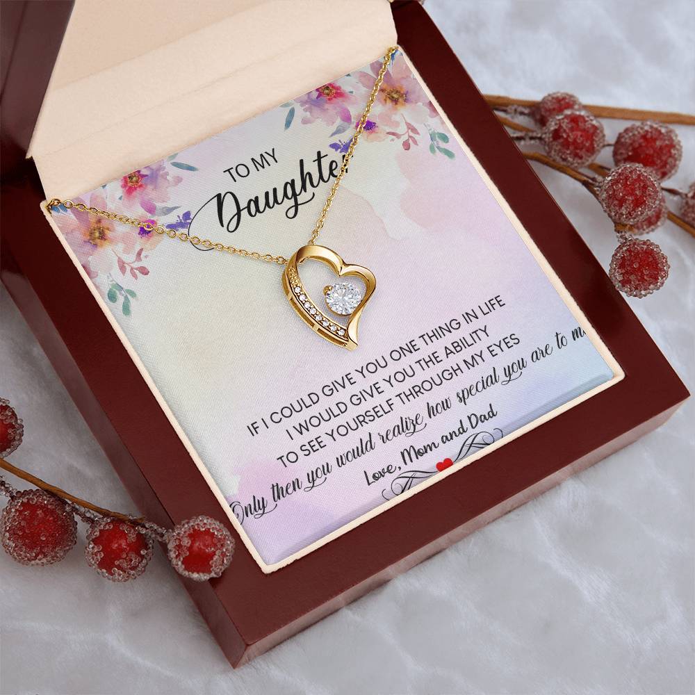 To My Daughter Necklace Forever Love Gift Daughter Necklace From Mom And Dad Customize Daughter Necklace Gift Daughter Birthday Forever Love Necklace