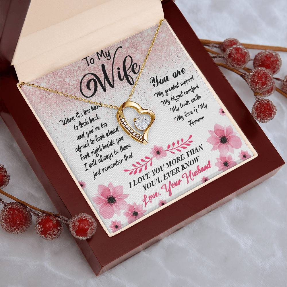 To My Wife Necklace Gift - You Are My Greatest Support - Mother's Day Birthday Forever Love Necklace