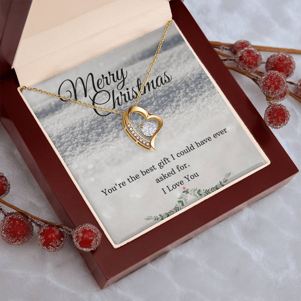 Merry Christmas Heart Necklace Forever Love Necklace