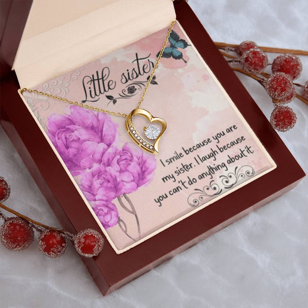 To My Little Sister Necklace Forever Love Necklace